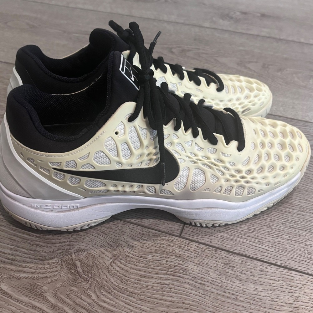 Nike Court Air Zoom Cage 3 HC Mens 11 Sail Black 918193-101 Tennis Shoes Shoe